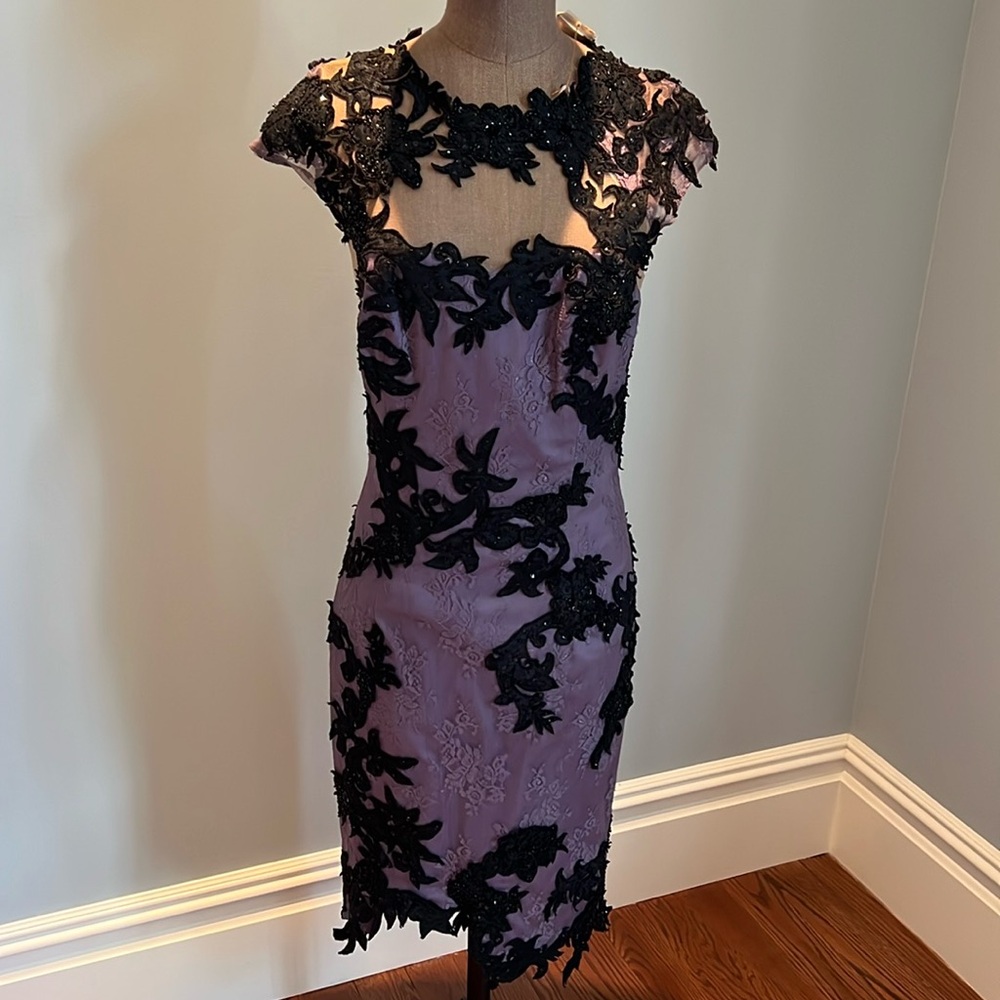 Mandalay Violet and Black Cocktail Dress